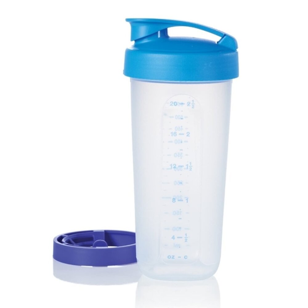 NEW TUPPERWARE Quick Shake Marinade Gravy Mix Bottle - Blue